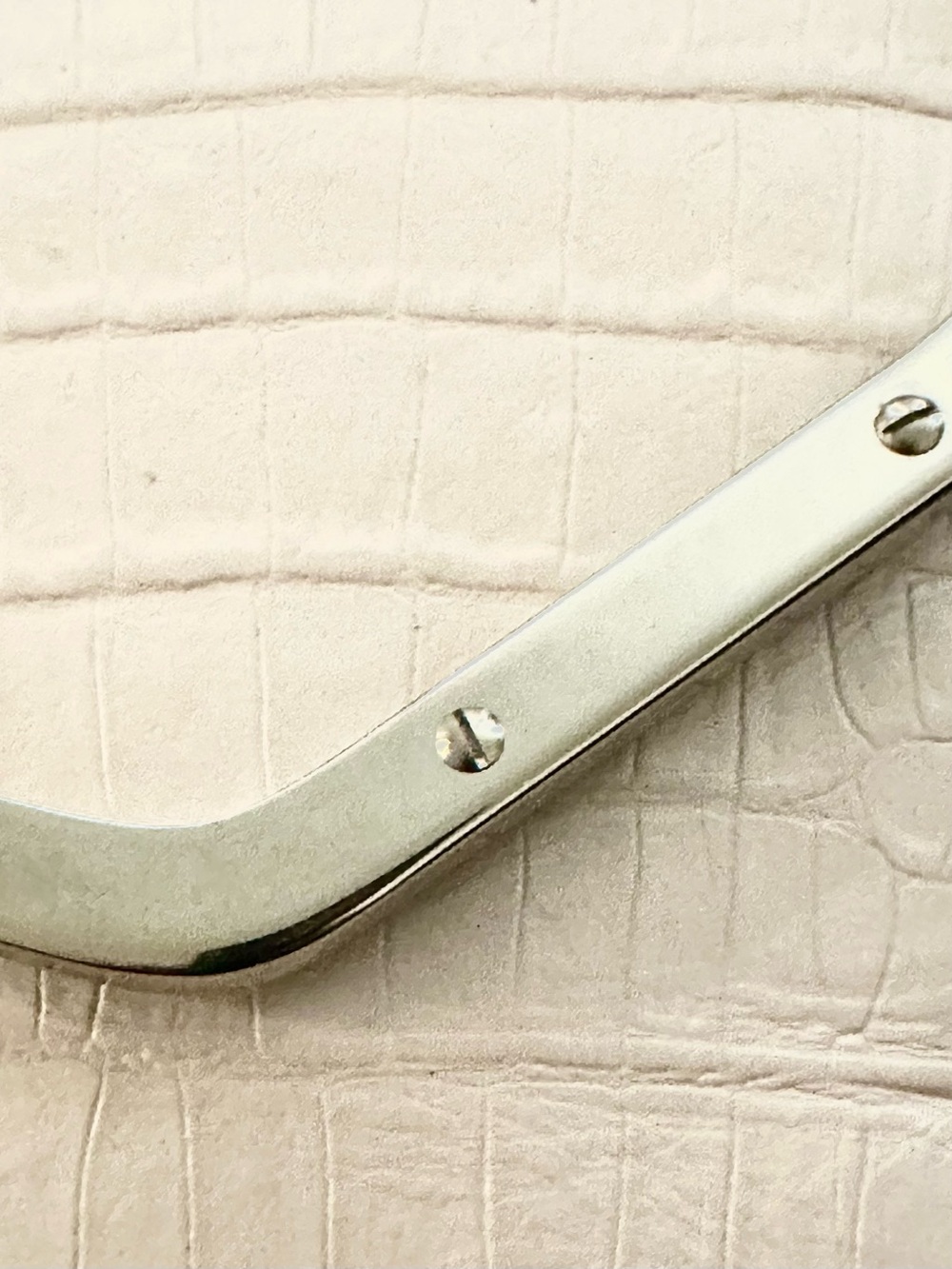henri bendel “The Deb” Croc-Embossed Leather Wristlet in Pale Pink - Picture 6 of 7